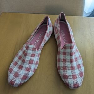 Marta Ferri x Rothy's Merino Wool Loafers Pink Gingham Size 8